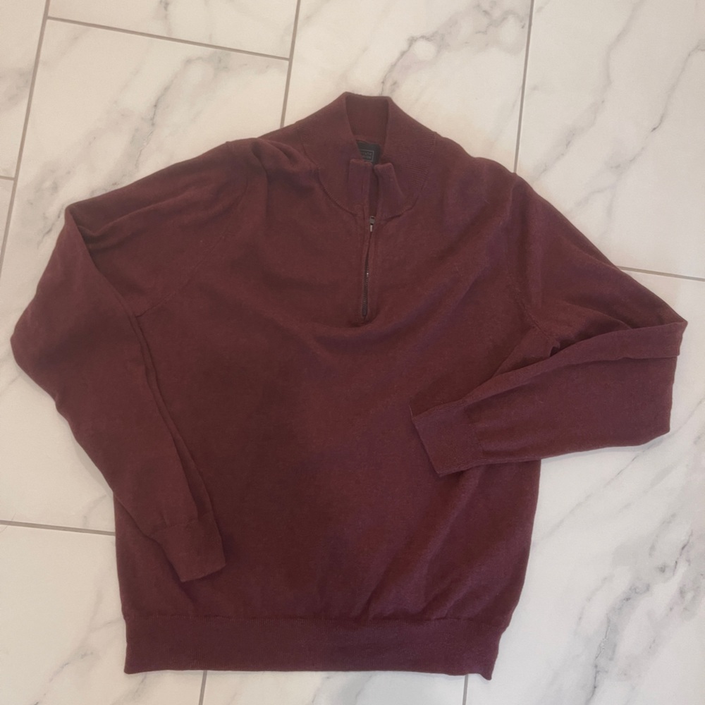 Men’s large Busniess casual maroon/burgundy quartz zip sweater